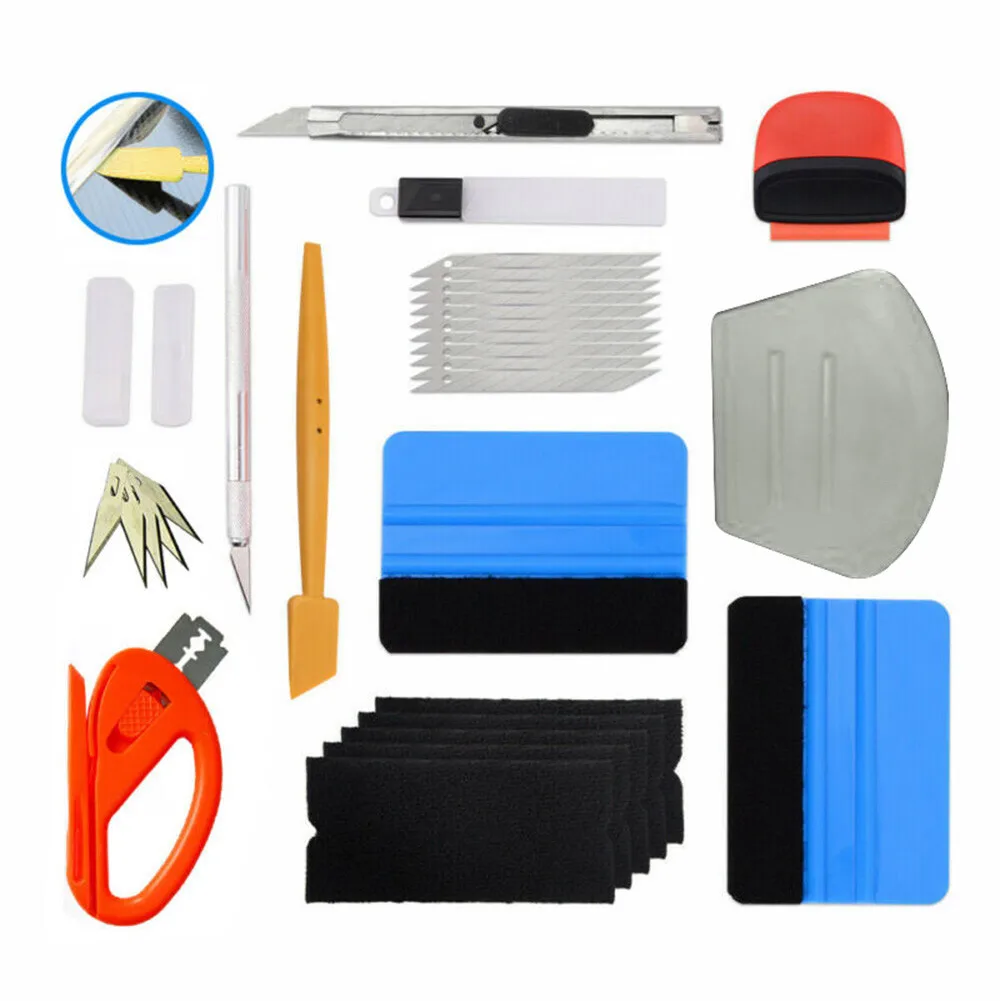 

Car Film Wrapping Tools Kits Vinyl Blue Squeegee Cutter Blades Scraper For Vehicle Window Tint Wrapping Tools Vinyl Spatula