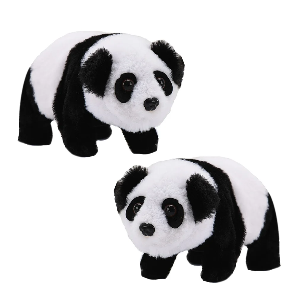 2 шт. панда игрушка для ползания электрические животные ходячие игрушки плюшевые