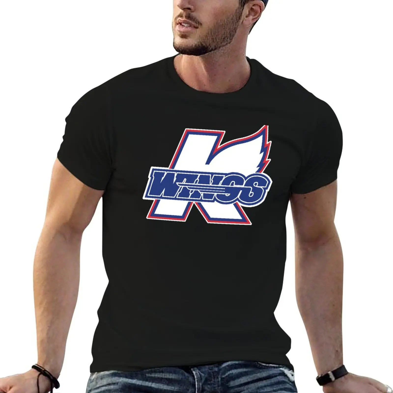 Фото Футболка Kalamazoo Wings, мужская футболка из 100% хлопка, футболки в стиле аниме, мужская футболка большого размера, роскошная футболка №1