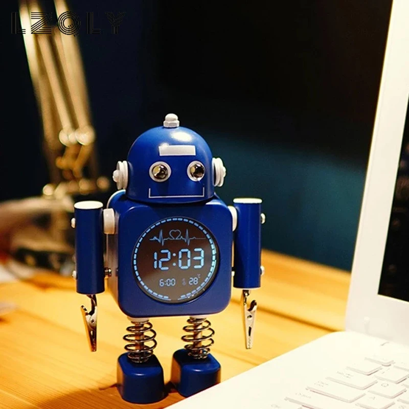 

Led Alarm Clock Forecast Radio Thermo-Hygrometer Digital Clock Modern Office Bedroom Desktop Small Alarm Clock Metal Clock