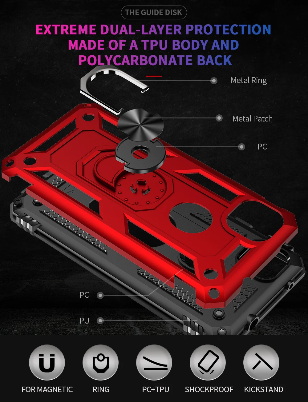For Google Pixel 4A 5 5A 6A 6 7 Pro 7A 4 XL 3A XL Car Magnetic Metal Ring Stand Holder Armor Shockproof Case Phone Back Cover