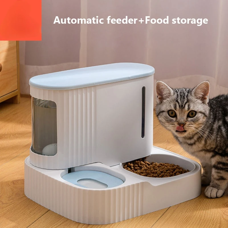 

Pet Cat food bowl 3LDog Automatic Feeder with Dry Food Storage Cat Drinking Water bowl High Quality Safety Material pet supplies