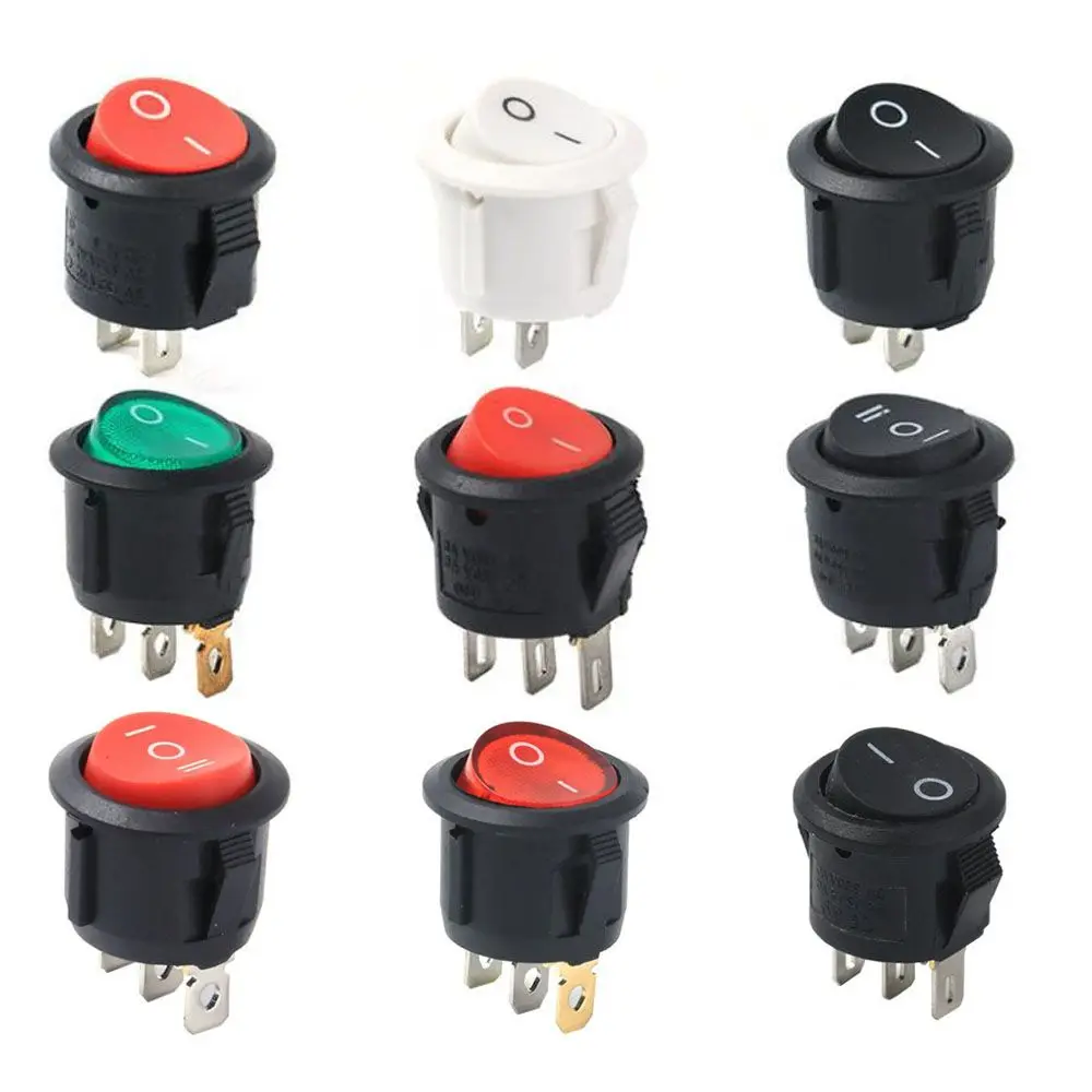 Переключатель кругового типа корабля с лампой, 3 контакта/2 контакта, 100 шт.