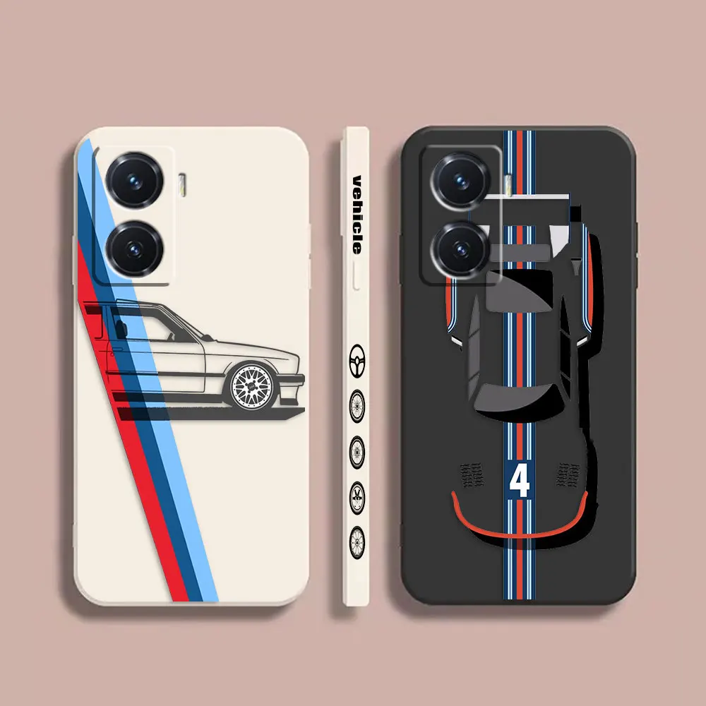 

Case For VIVO Y55S Y31 Y55 Y35 Y51S Y73S 5G Y83 Y93 Z3 Z5X Z6 Colour Simple Liquid Silicone Case Clue Sky And White Cloud