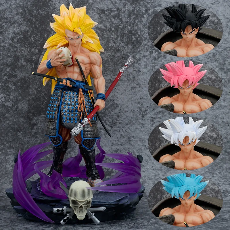 

Фигурки героев аниме Dragon Ball Son Goku Generals, игрушки, 36 см, статуя, модель куклы, коллекционное украшение, подарки с 5 скульпторами головы