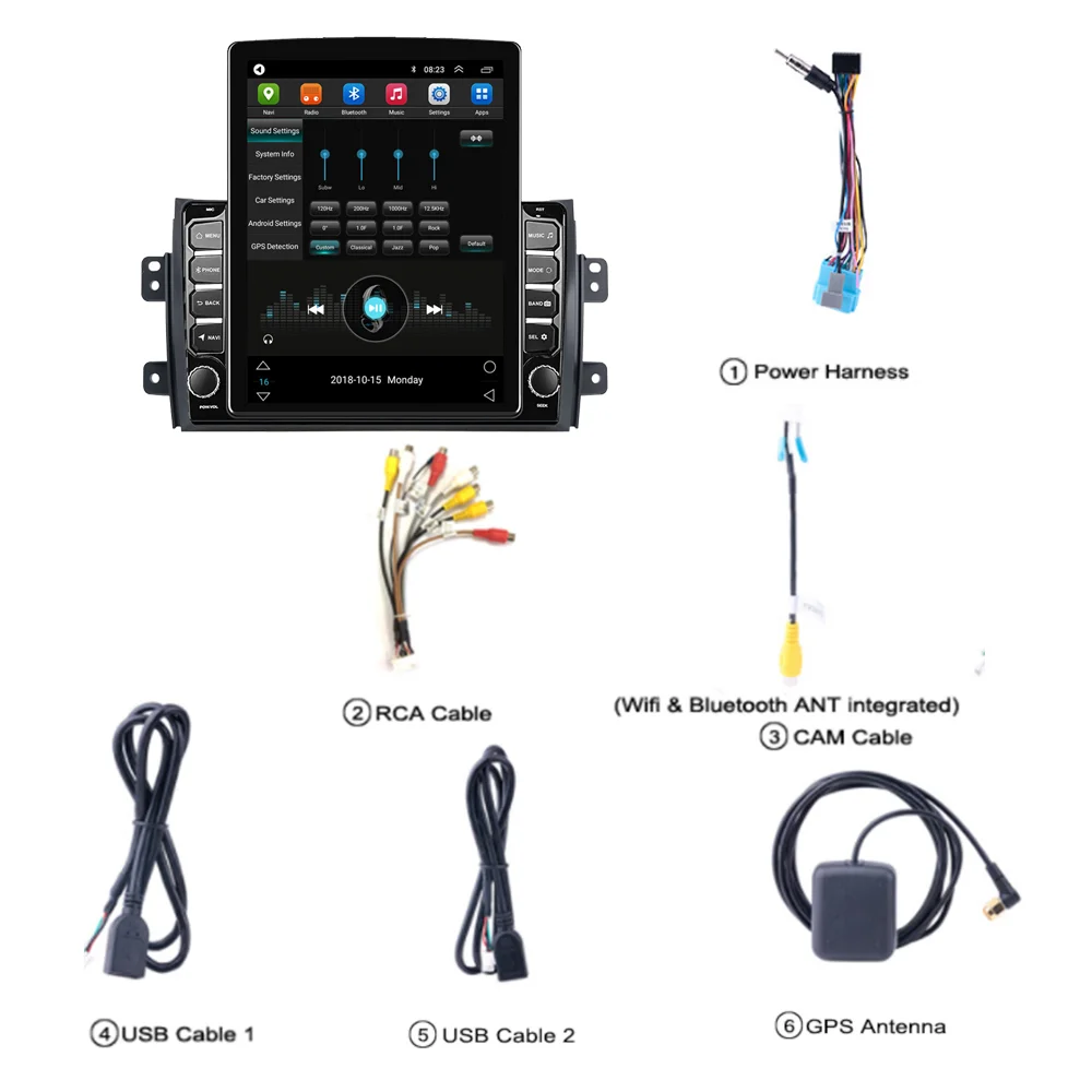For Fiat Sedici 2005 - 2014 2 Din 9.7&quot Tesla Screen Car Multimedia Player 4G Carplay Suzuki SX4 2006-2013 GPS Android | Автомобили и