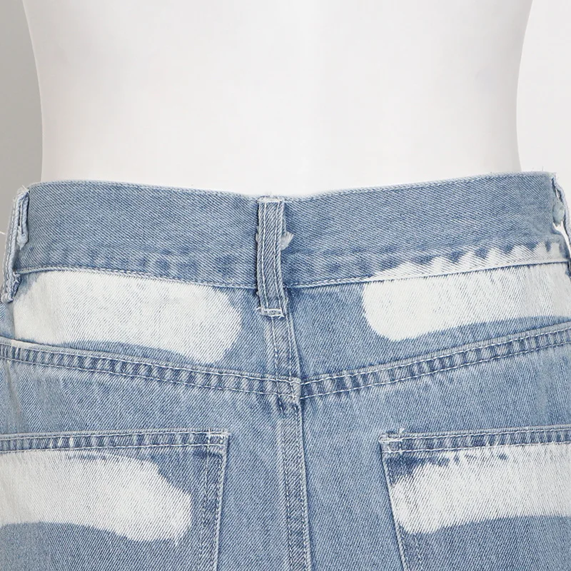 Australia High Waist Casual Print Loose Jeans Wide Leg Pants 2021 Women Street Aesthetic Clothing Blue Jean Vintage Denim Pants