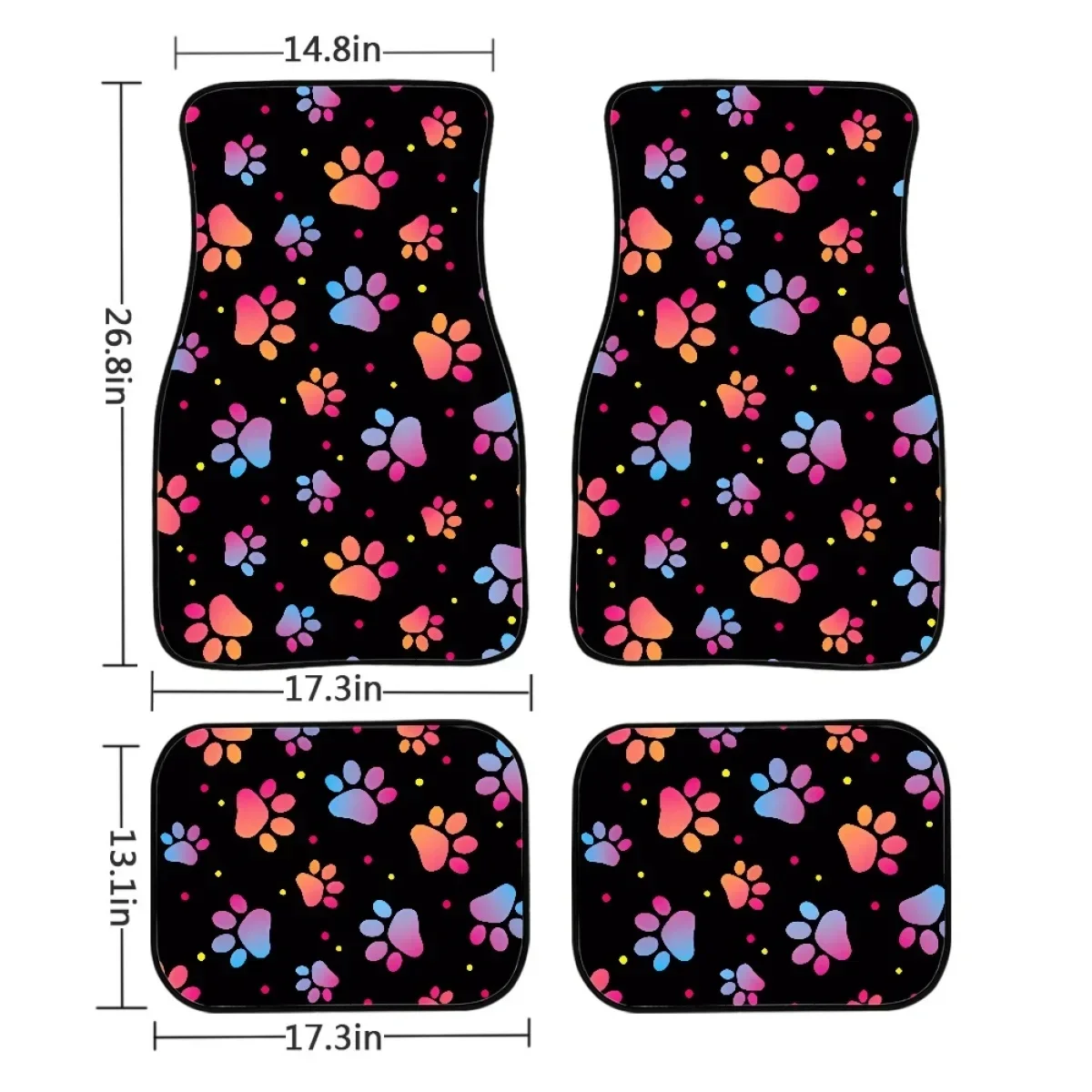 Автомобильный напольный коврик Kawaii с рисунком собачьей лапы грязеотталкивающий