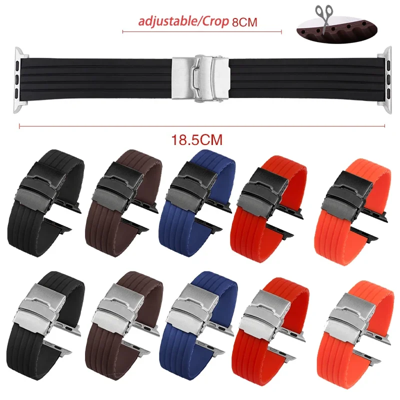 Ремешок спортивный для Apple Watch 44 мм 42 40 38/41 резиновый браслет Iwatch series 6 SE 5 4 7 45