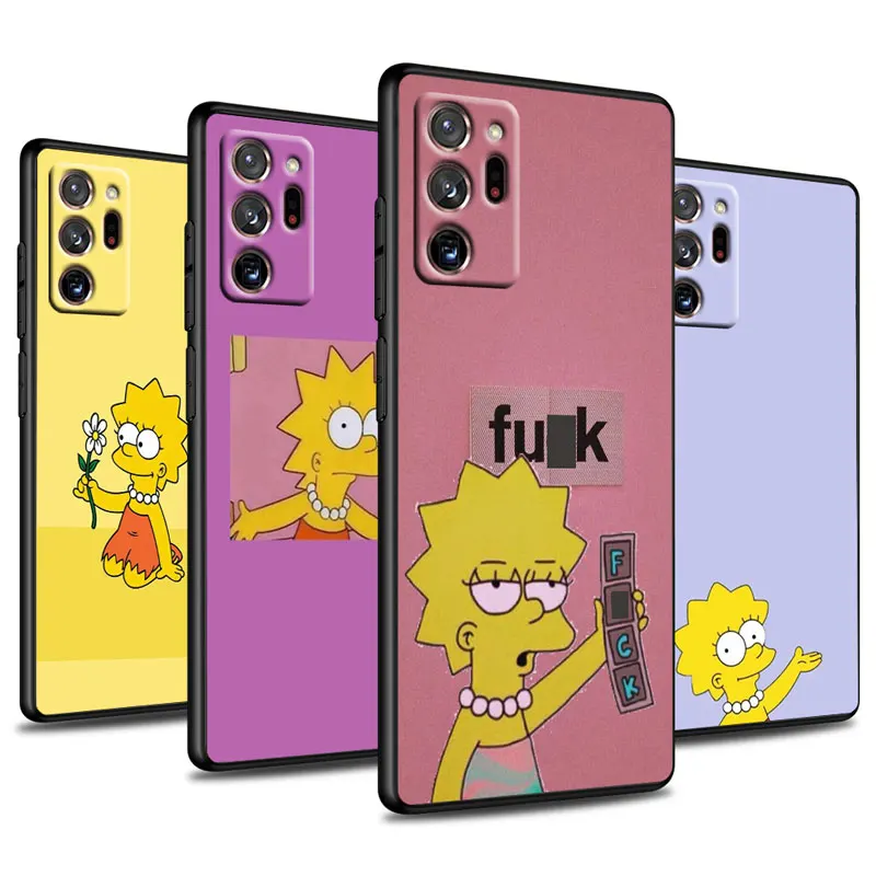 

Simpsons family girl For Samsung Galaxy note 20 10 9 8 M52 M21 F22 M32 F42 F62 F12 M12 Silicone Soft Black Phone Case