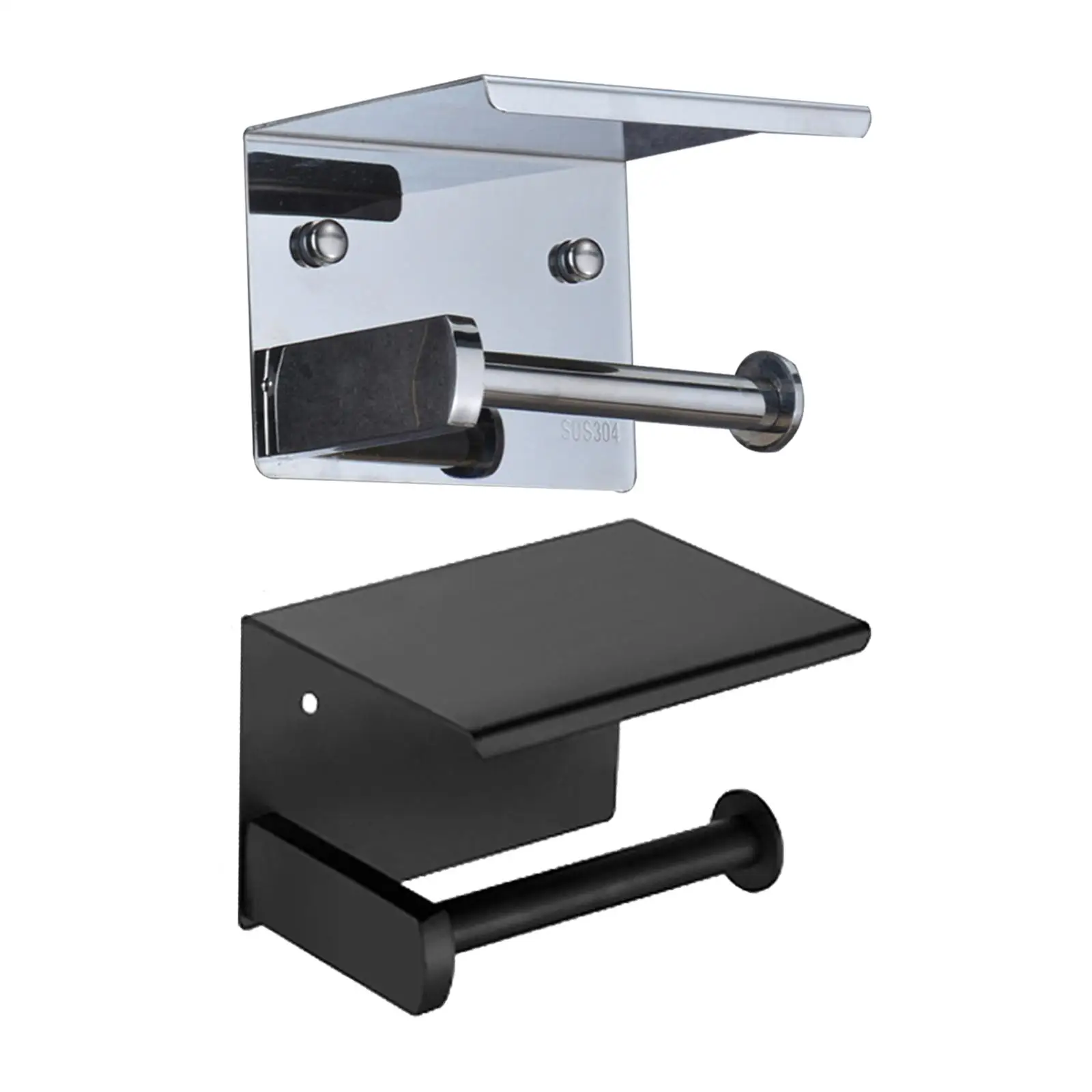 

No Drilling Tissue Paper Holder Tissue Roll Storage Rack Stainless Steel Paper Holder Tissue Paper Organizer Stand for Home