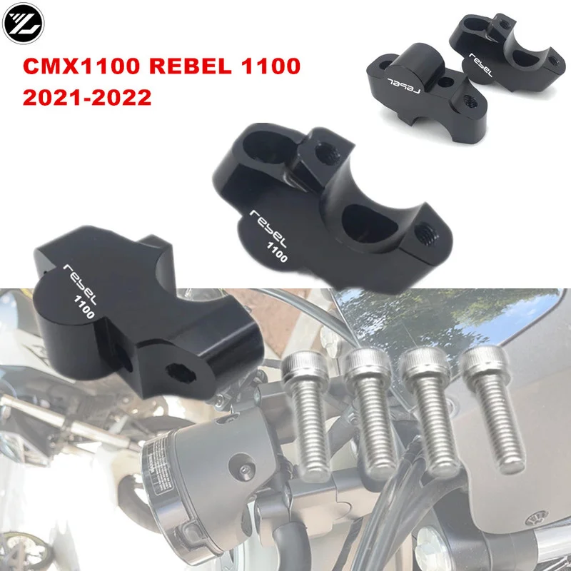 

For Honda CMX1100 cmx1100 Rebel1100 2021 2022 Motorcycle Handlebar Fat Bar Risers Fit Bar Riser Back Moved Up Handlebar Risers