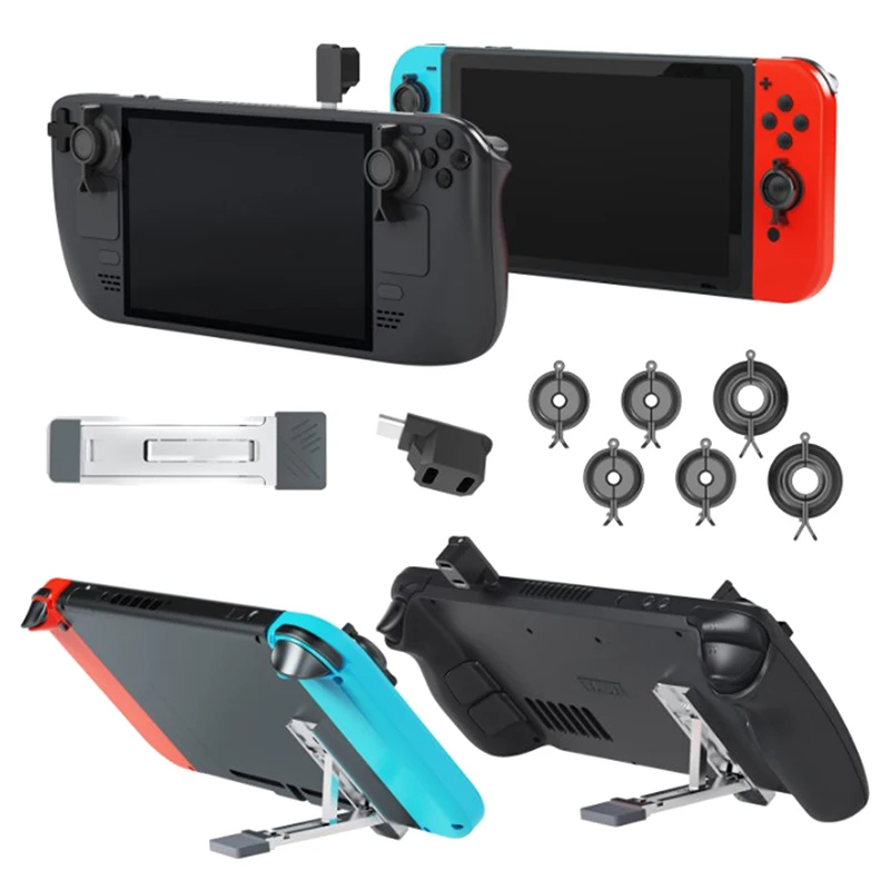 

Game Accessories For Steam Deck Bracket Set With Adapter Joystick Protective Cover Compatible For Nintendo Switch