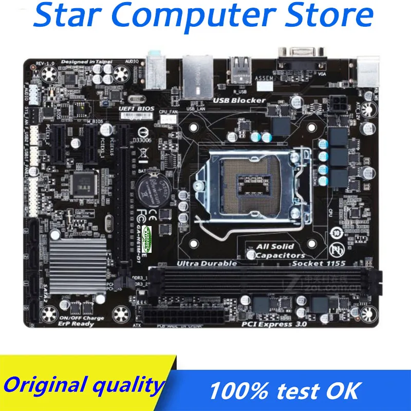 

Для Gigabyte GA-H61M-D1 компьютера USB2.0 SATA2 материнская плата LGA 1155 DDR3 H61 H61M настольная материнская плата Б/у