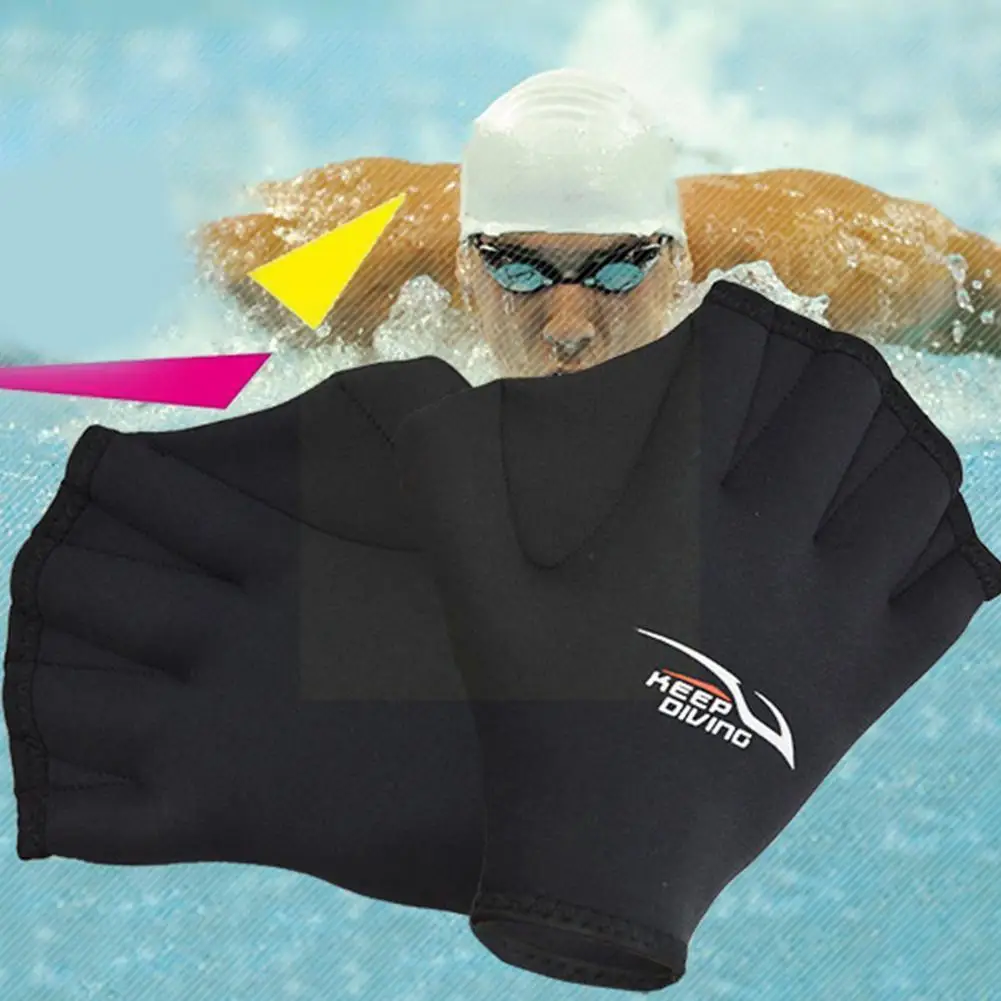 

1 Pair Swimming Training Gloves Hand Webbed Adults Swimming Duck Diving Gloves Sports Swimming Paddle Imitation Access Y6p6