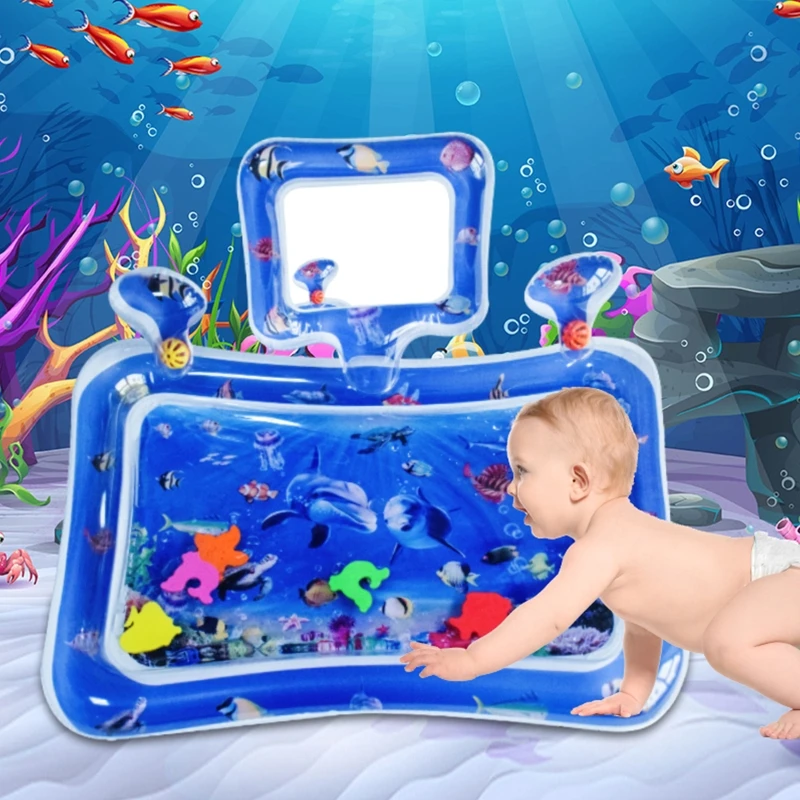 

PVC Water Play Mat for Baby Tummy Time Activity Summer Toy Inflatable Leakproof Pool Mat Pool Accessories Water Amusement