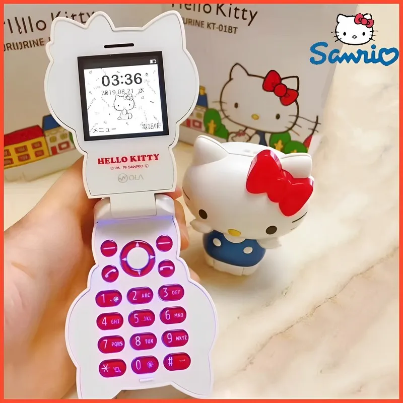 

Sanrio Ограниченная серия Hello Kitty аниме периферийный вызов функция многоязычный переключение милый детский складной телефон для девочек