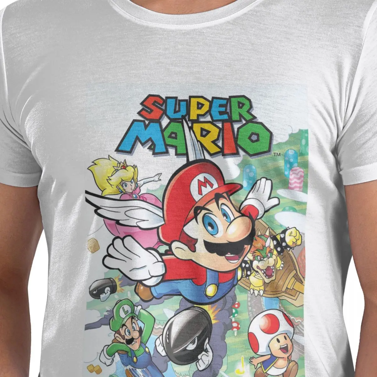 Super Mario T-Shirt for Men Cotton Plus Size T Shirts Men's Tees Short Round Neck Summer Clothes Tops S-6XL
