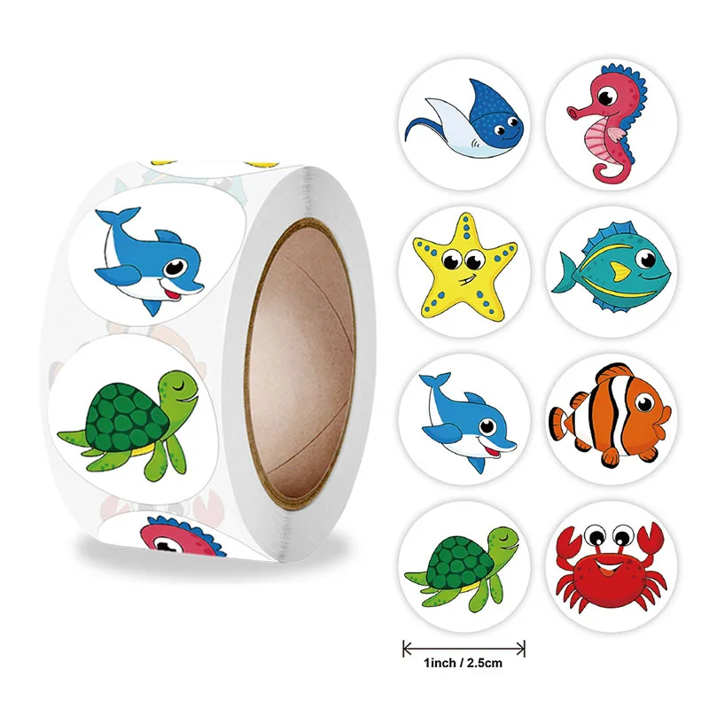 

500PCS Reward Stickers Inspirational Stickers Rolls Cartoon Animal Stickers for Kids Teachers Rewarding Students for Schools