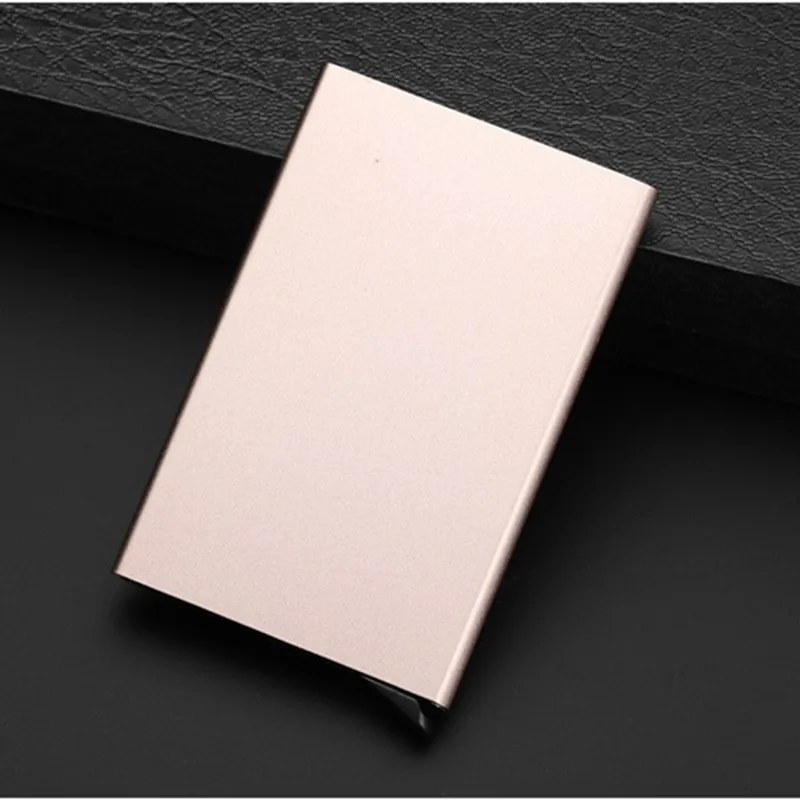 

Противокражная идентификационная Кредитная карта минималистский чехол тонкие алюминиевые металлические Кошельки Карманный чехол для жен...