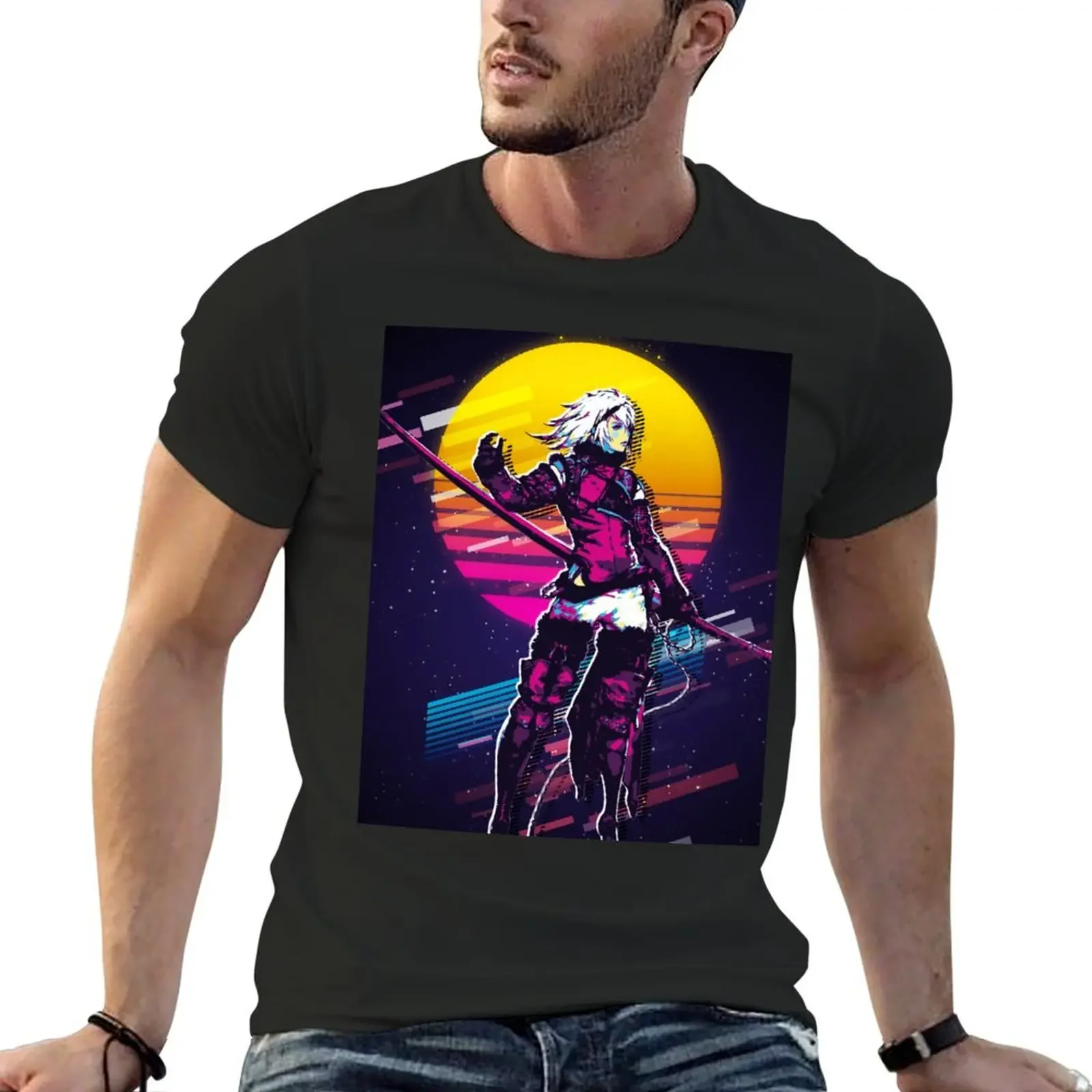 Футболка NieR Replicant - Protagonist (80s Retro) винтажные футболки летние для мужчин