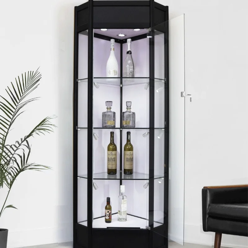 Display Living Room Wine Cabinets Glass Modern Storage Liquor Wall Corner Meuble Vin European Furniture QF50JG