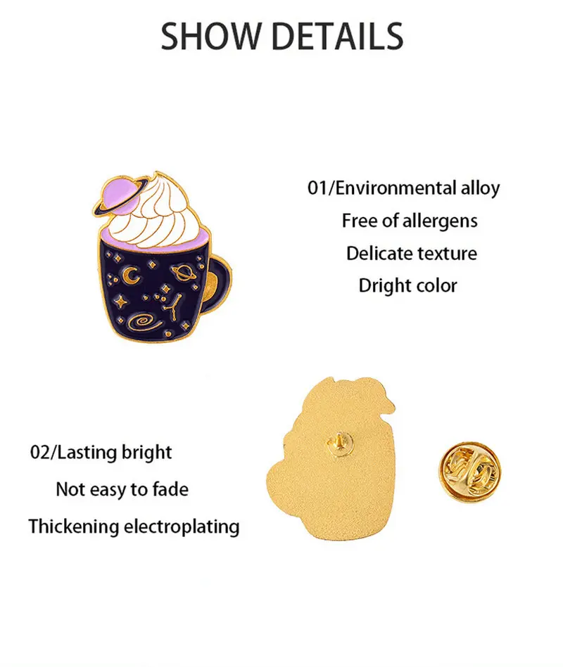 Эмалированная булавка на заказ броши в виде капкейка десерта Значки для сумки