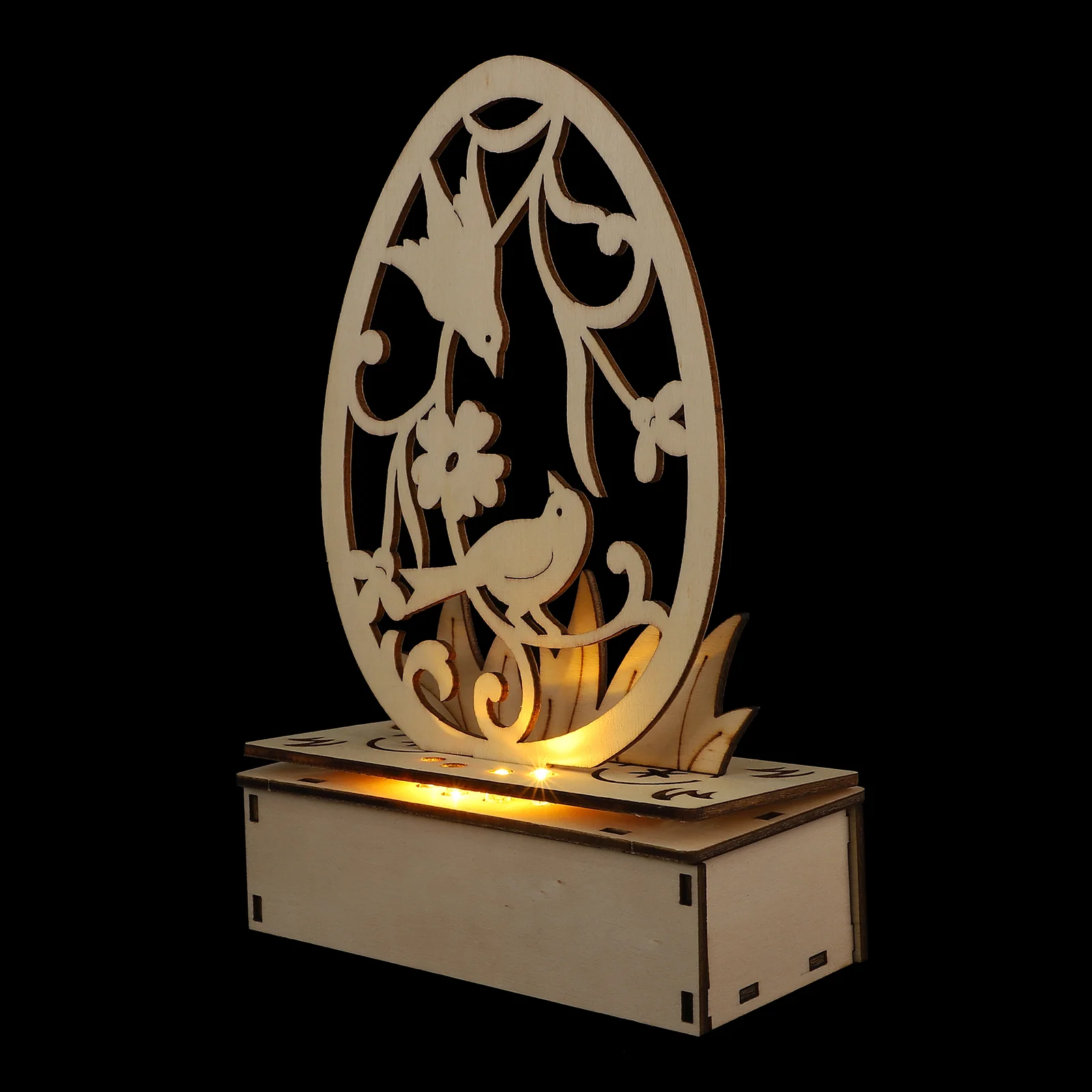 

Creative Easter Adornment Wooden Festival Decor Egg Designed Luminous Decor