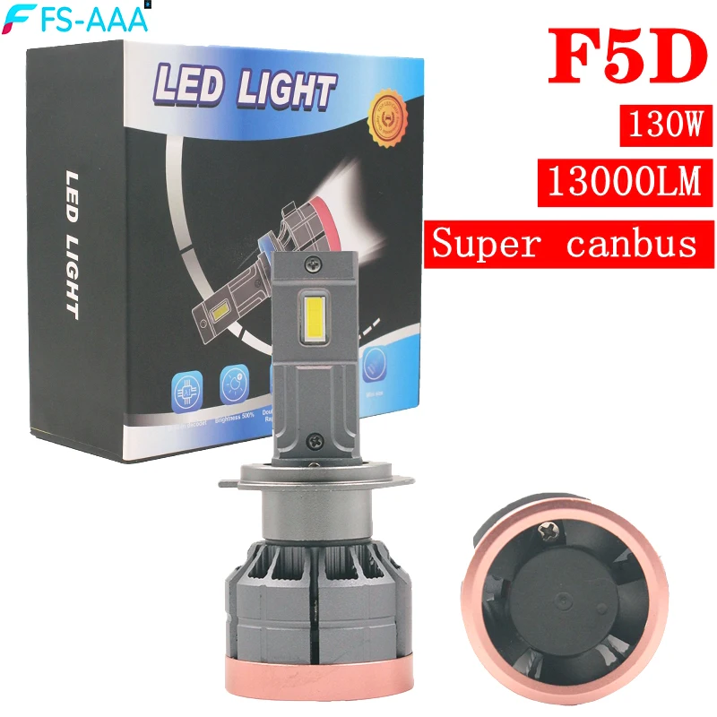 Светодиодные фары головного света F5D 4300K 130W H7 H4 13000Lm GXP H7 H11 9005 9006 HB3 6000K Противотуманные фары 9006 880 Canbus для автомобильных фар