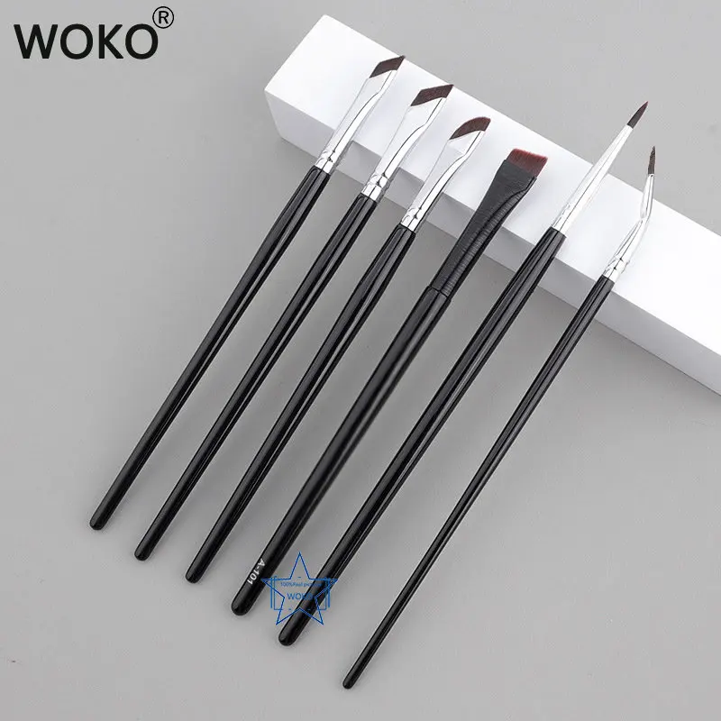 

6Pcs Eyeliner Brush Set Upgrade Blade Eyeliner Brush Ultra Thin Fine Angle Flat Eyebrow Brush Under The Eyes Place Makeup Brush