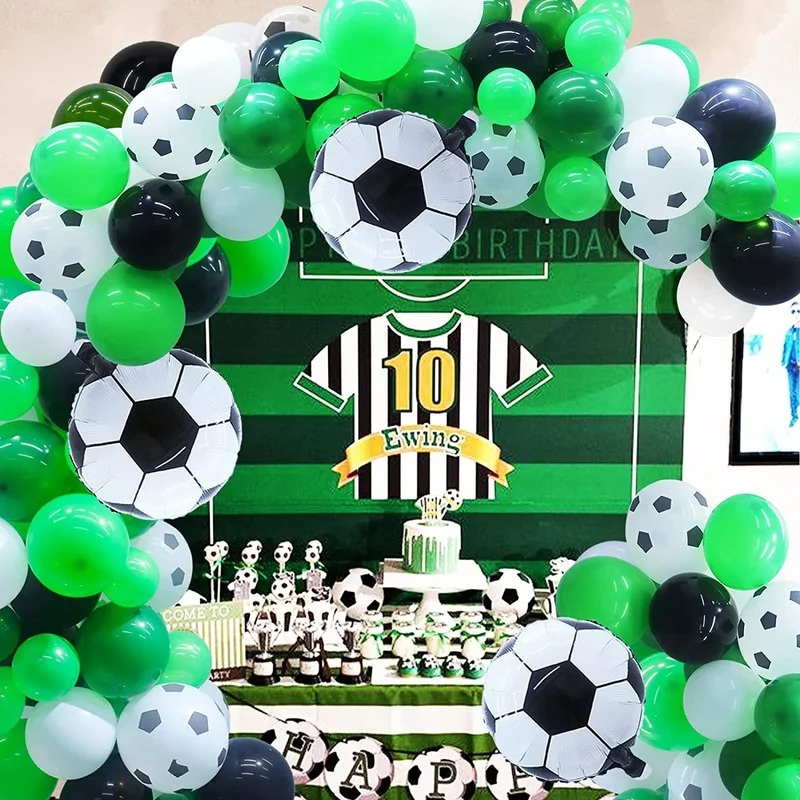 

108Pcs Football Balloon Aluminum Film Balloon Garland Set Football Theme for Football Lover Children's Birthday Party Decoration