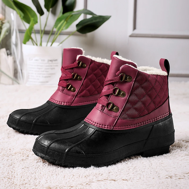 YISHEN Women Snow Boots Winter Warm Plush Duck Boots For Women Waterproof Non-Slip Rubber Rain Shoes Fashion Casual Shoes Botas