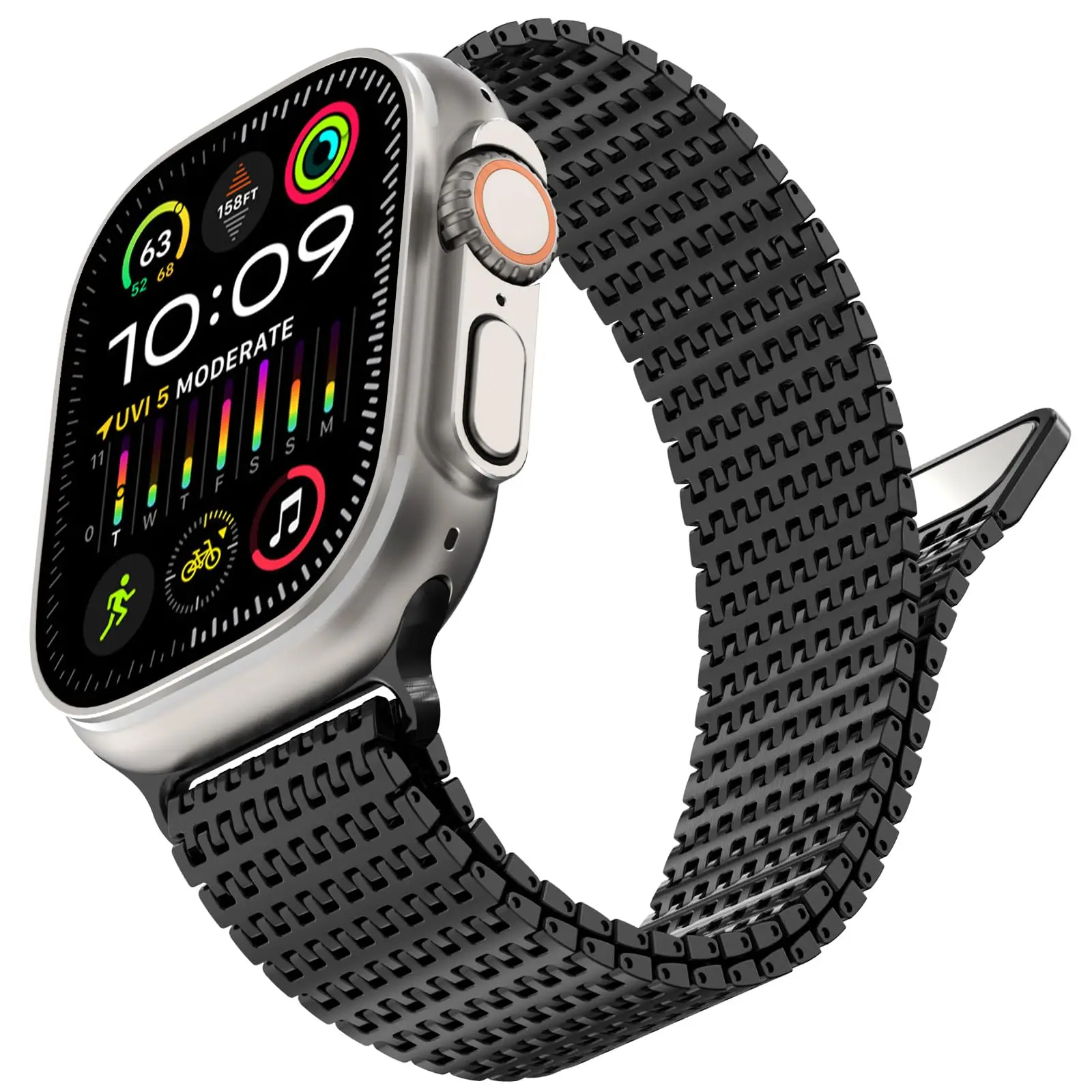 Магнитный ремешок для Apple Watch band 45 мм 44 49 42 металлический браслет из нержавеющей