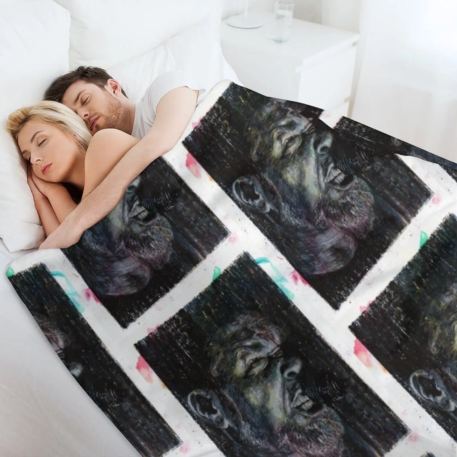 James Hetfield - нарисованное вручную масляно-чернильное портретное одеяло свободные