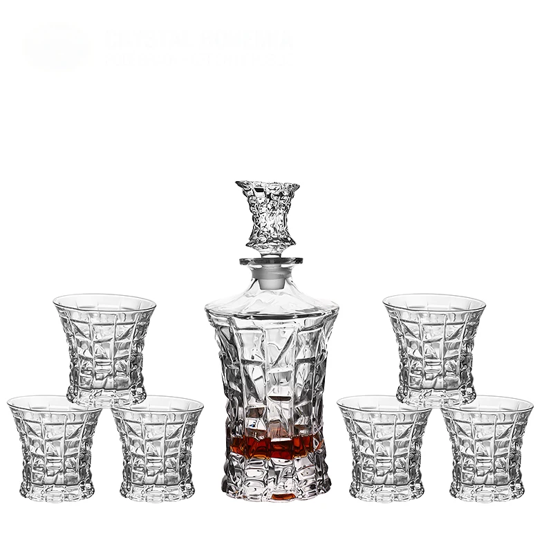 

novelty home bar 7 Pcs Whiskey Decanter Set with 6 Pcs old fashioned glass for Liquor Scotch Bourbon 210311-17