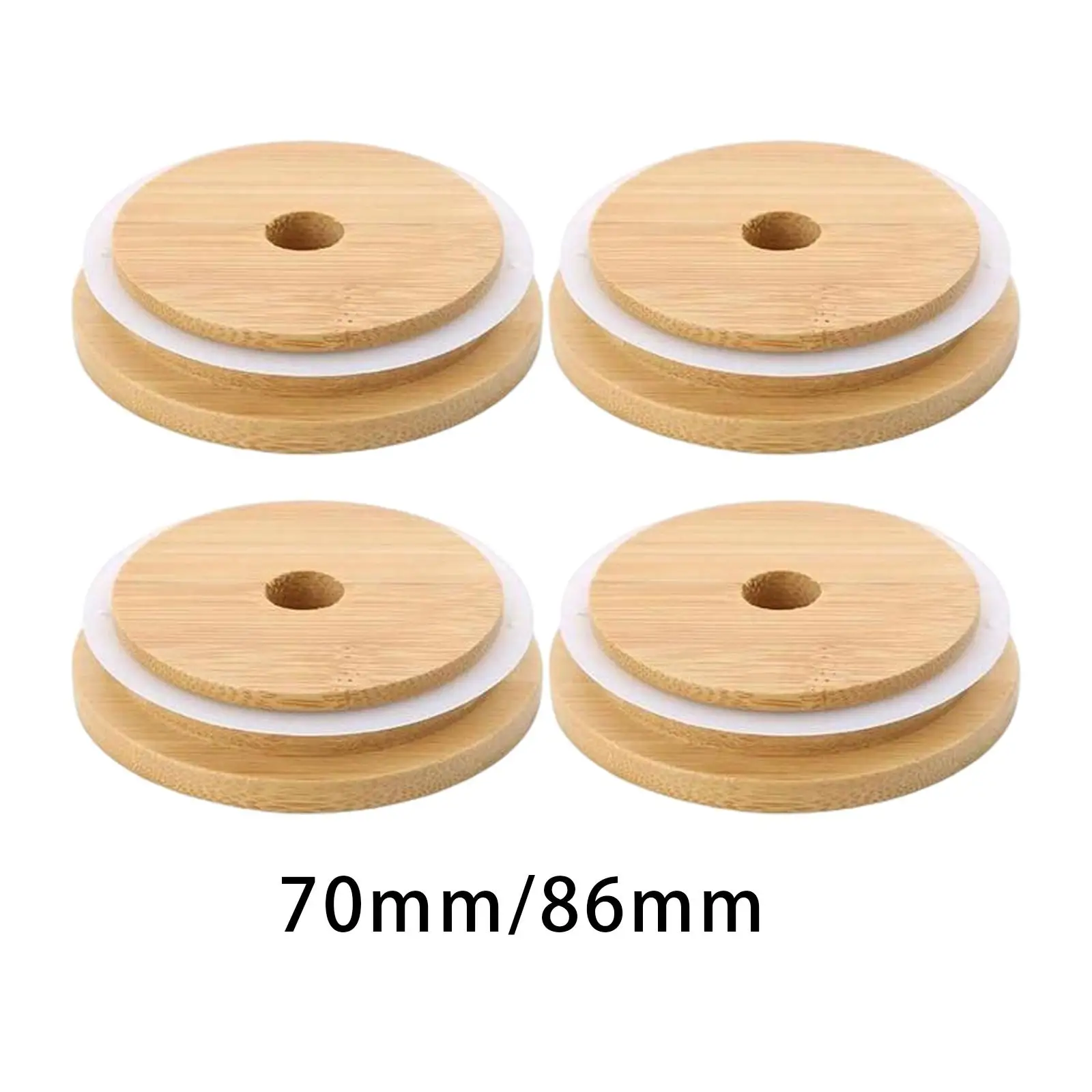 4 бамбуковых деревянных крышки для банок Mason многоразовая герметичная крышка