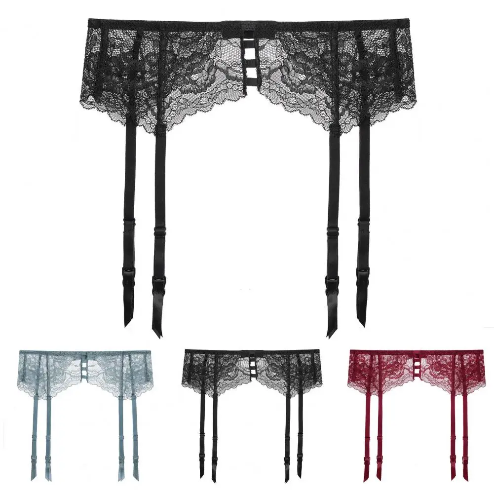 

Sexy Women's Underwear Plus Size Lace Sexy Garter Belt Lace Transparent Suspenders Adjustable Three-breasted Belt Stockings
