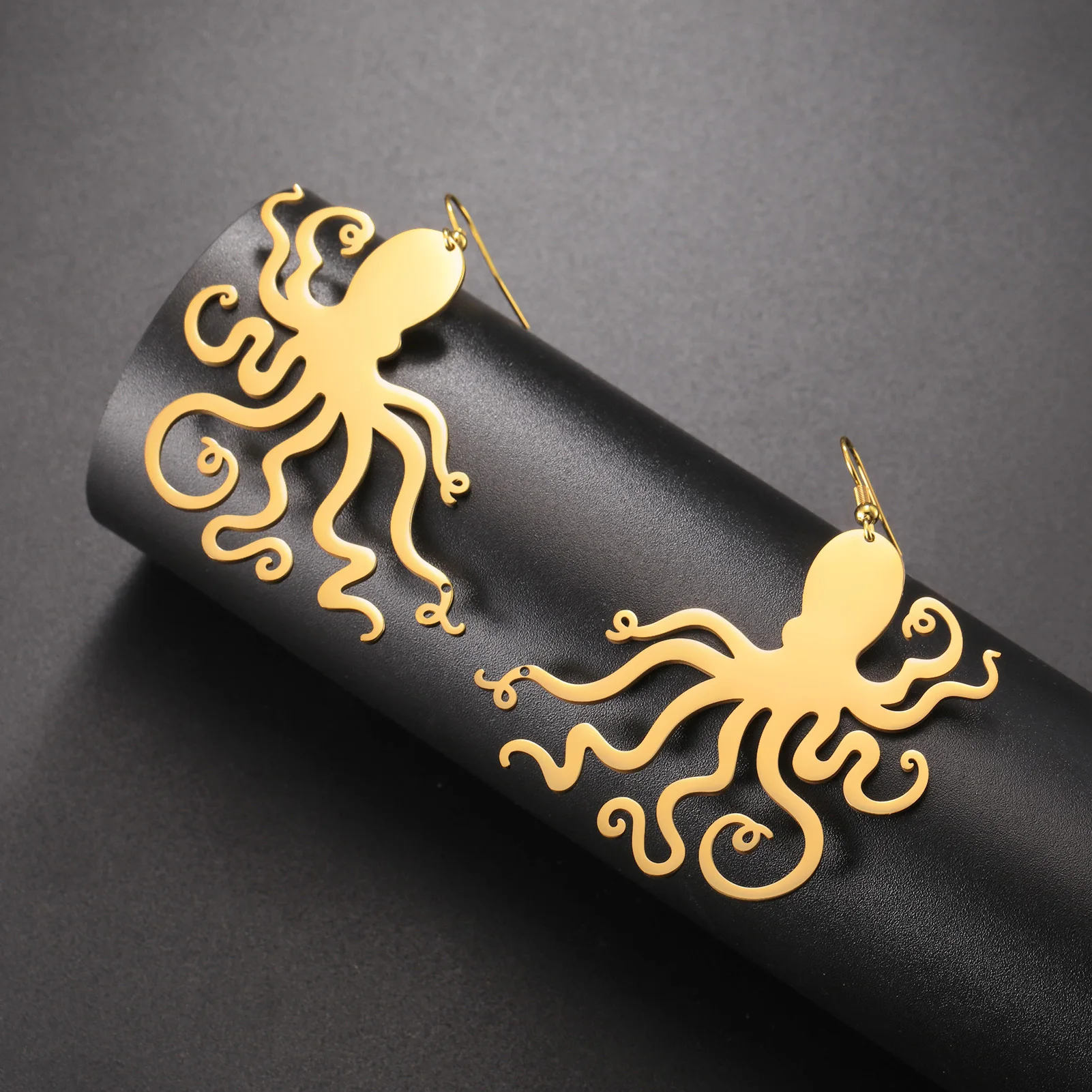 Висячие серьги Kkjoy из нержавеющей стали в виде осьминога висячие для женщин стиле
