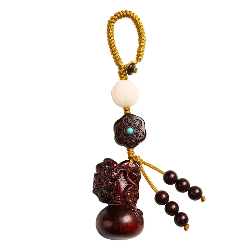 

Rosewood Golden Toad car key chain pendant gourd key chain men's personality creative Fu Lu pendant mobile phone chain women