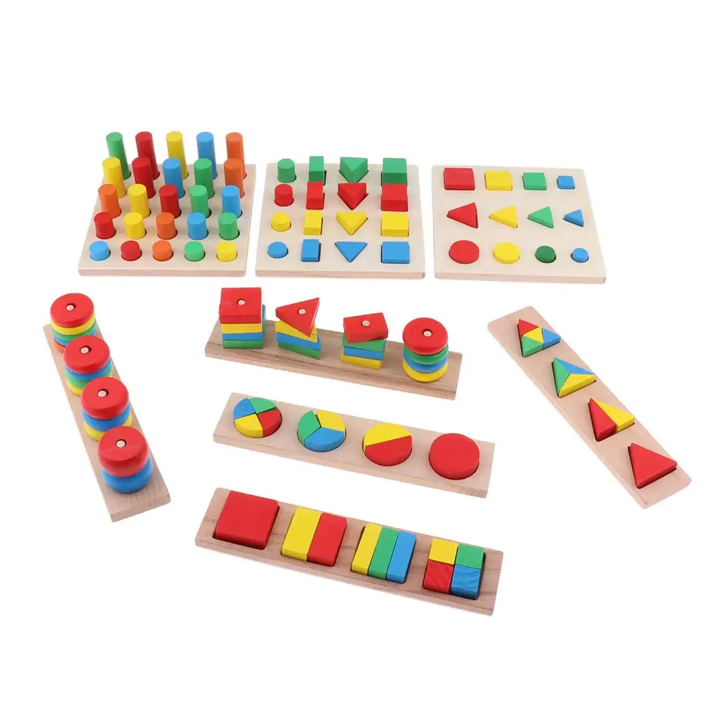 

8 Pieces Stacking Shape Sorting Baby Early Sensorial Material