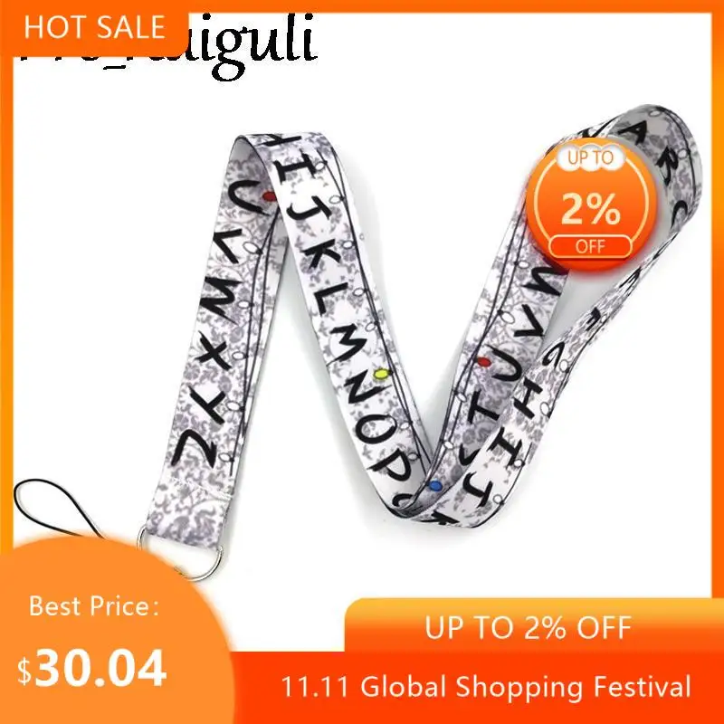 

30 шт. очень странные дела букв алфавита шеи брелок ожерелье тапочки в виде персонажа аниме шейный ремешок держатель значка брелок ремешки