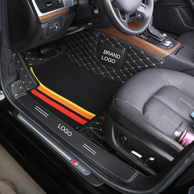 

Custom Fit Car Floor Mat For Over 2000 Car Models Double Layers Durable Waterproof Leather and Carpet Separately For Single Seat