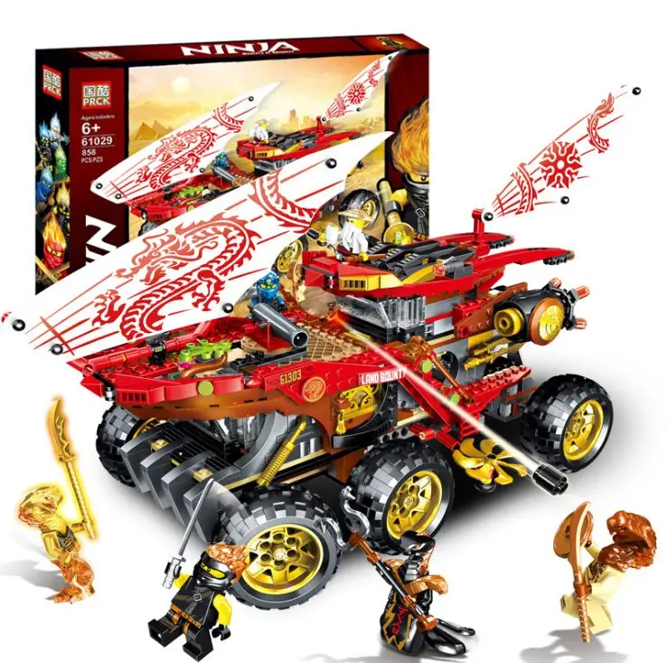

In Stock 61029 858pcs Ninja Land Bounty Truck Model Building Blocks Compatible Lepining 70677 Ninjagoes Kids Toy Bricks