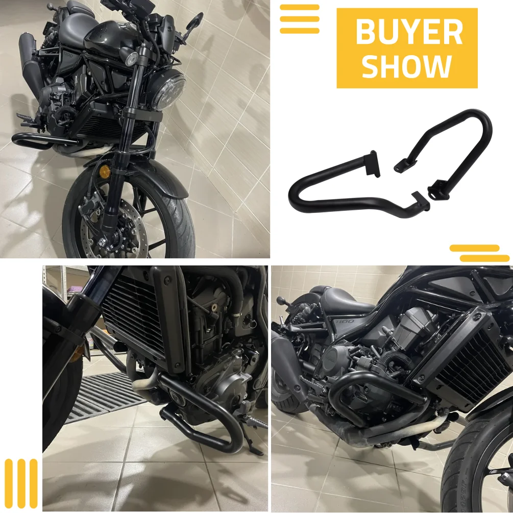 Фото CMX1100 защита двигателя, дорожные дуги для Honda Rebel CMX1100 DCT 2021-2026, бампер мотоцикла, защита от падения рамы №4