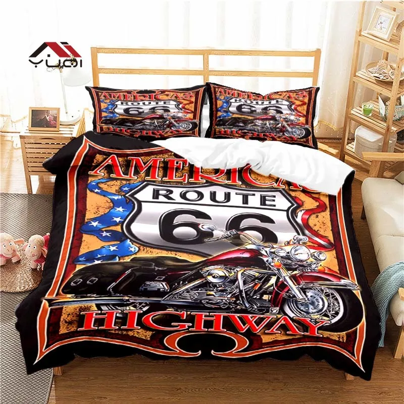 

Комплект постельного белья Route66 с рисунком для девочек и мотоциклов, 10 размеров