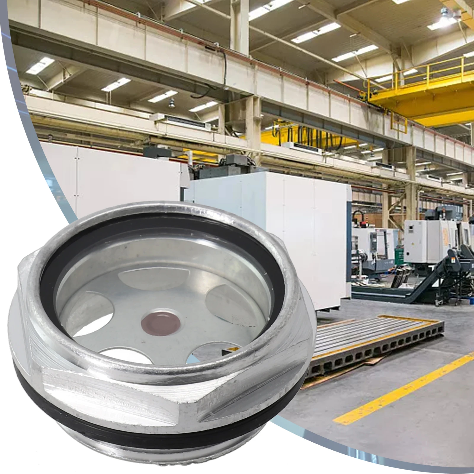 

Air Compressor Oil Level Gauge Sight Glass G1-1/4\" Male Thread Aluminum Tanks Thread With O-ring Oil Liquid Hydraulic Press