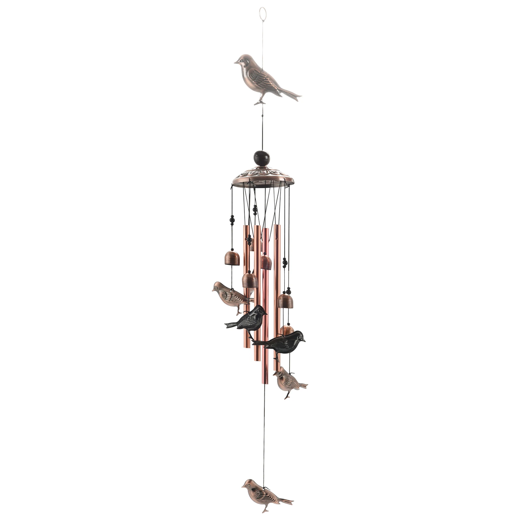 

Bird Wind Chimes Waterproof Metal Wind with 4 Aluminum Tubes 6 Romantic Wind Chime