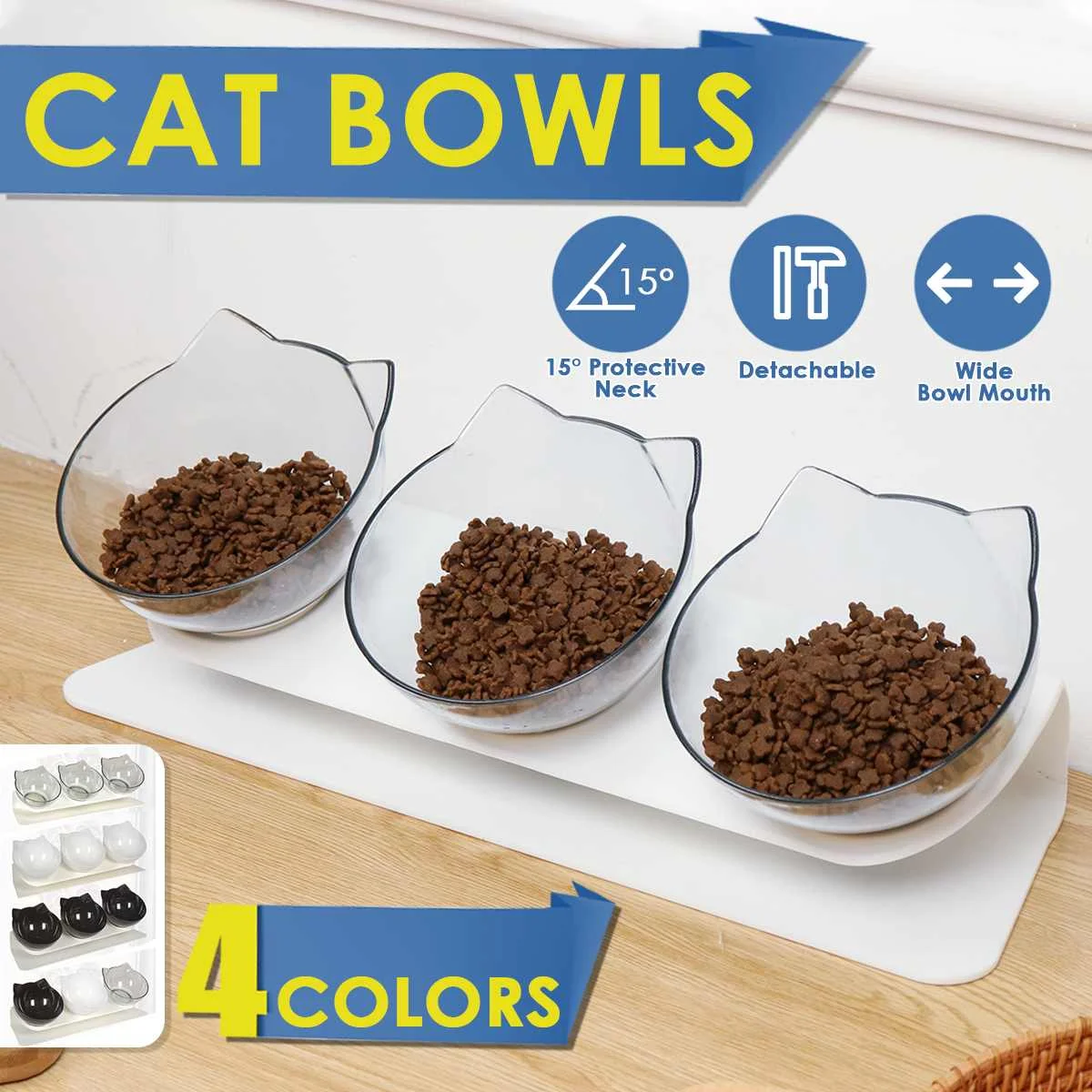 

Pet Double Bowl Cat Dog Bowl Non-slip Belt Bracket Pet Feeding Cat Drinking Pet Food Bowl Anti-cervical Feeder Pet Supplies