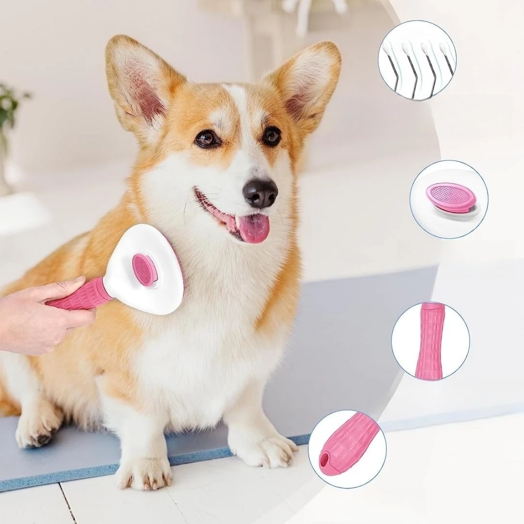 Щетка для удаления шерсти домашних животных самоочищающаяся расческа кошек из