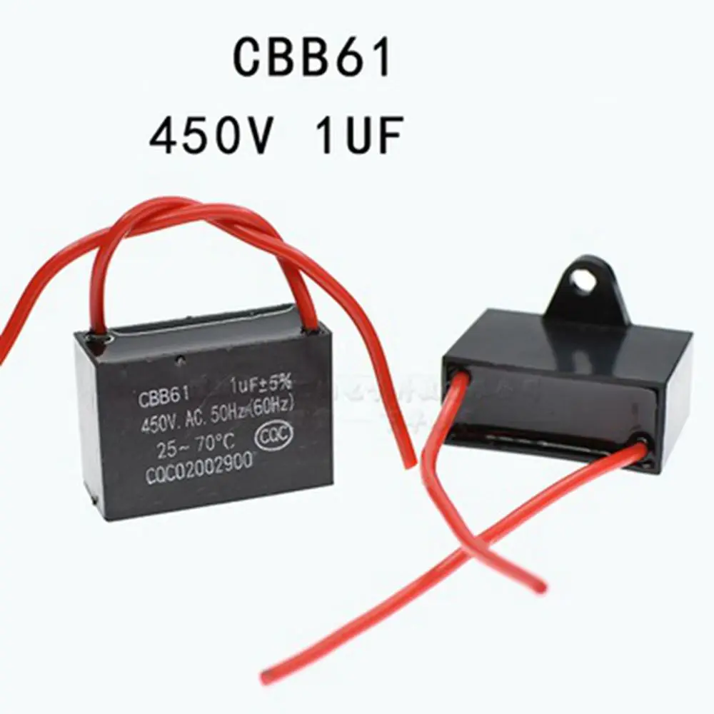 

1pcs 450V 1uF 1mF CBB61 Motor Start Run Fan Capacitor